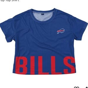 FOCO Women's NFL Team Logo Ladies Small Blue Fashion Crop Top Shirt NWT